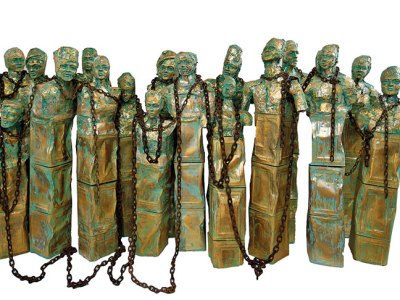 Untitled (Igbo Landing) (group of figures from series; 2018), Gerald Chukwuma. Gallery 1957, Accra