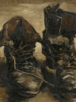 Shoes (detail; 1886), Vincent van Gogh.