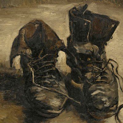 Shoes (detail; 1886), Vincent van Gogh.