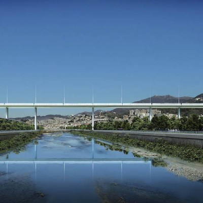 Rendering of Renzo Piano’s design for a new bridge in Genoa.