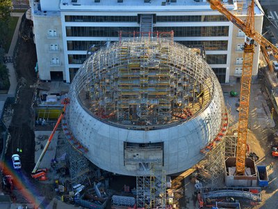 The Academy Museum of Motion Pictures in Los Angeles construction site in November 2018.