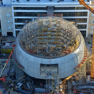 The Academy Museum of Motion Pictures in Los Angeles construction site in November 2018.