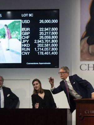 The sale of David Hockney’s Portrait of an Artist (Pool with Two Figures) on 15 November 2018 at Christie’s in New York.
