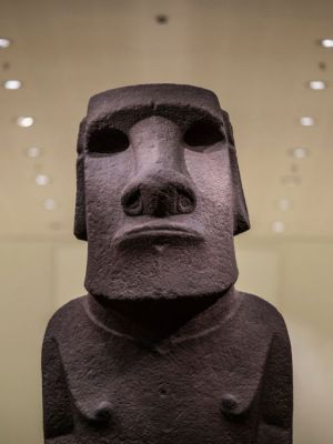 Hoa Hakananai'a, displayed at the British Museum in November 2018.