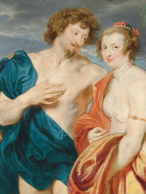 Double portrait of George Villiers, Marquess and later 1st Duke of Buckingham (1592–1628) and his wife, Katherine Manners (1603–1649), as Venus and Adonis (detail; 1620–21), Anthony van Dyck. Estimate £2.5m–£3.5m