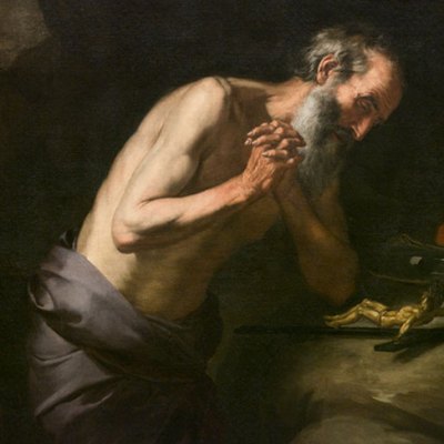 The Penitent Saint Jerome (detail; c. 1650), Bartolomé Esteban Murillo. Museo del Prado