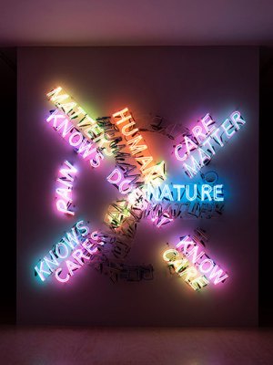 Installation view of ‘Bruce Nauman: Disappearing Acts’ at MoMA PS1, New York, 2018.
