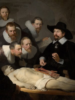 The Anatomy Lesson of Dr Nicolaes Tulp (detail; 1632), Rembrandt Van Rijn. Mauritshuis, The Hague.