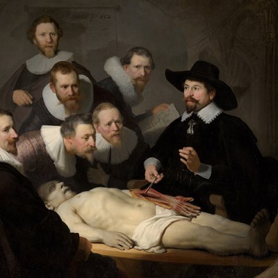The Anatomy Lesson of Dr Nicolaes Tulp (detail; 1632), Rembrandt Van Rijn. Mauritshuis, The Hague.