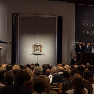A saleroom in New York during the sales of the Collection of Peggy and David Rockefeller.