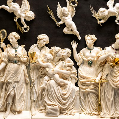 Personifications of the eight cardinal virtues (1650–1700), southern Germany, probably Augsburg.