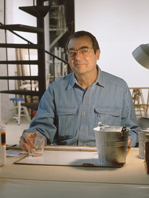 Robert Ryman in his studio in New York in 1999.
