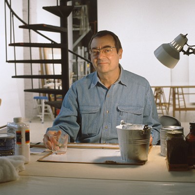 Robert Ryman in his studio in New York in 1999.