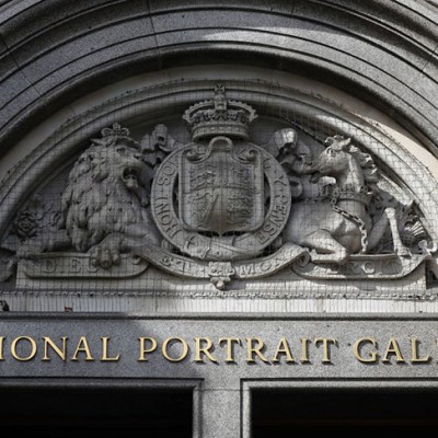The entrance to the National Portrait Gallery, London in summer 2018.