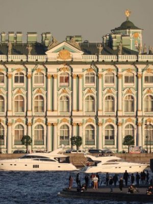 Winter Palace building housing the State Hermitage Museum in St Petersburg.