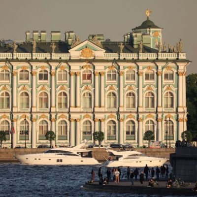Winter Palace building housing the State Hermitage Museum in St Petersburg.