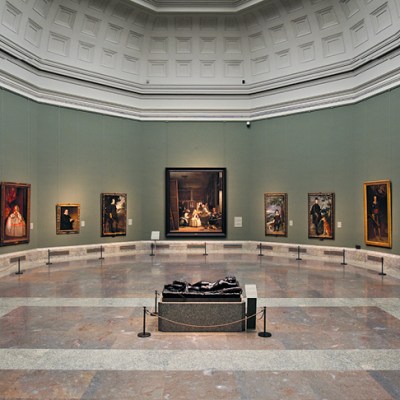 Portraits by Velázquez flanking Las Meninas (1656) in Room 12 of the museum, rehung in 2010