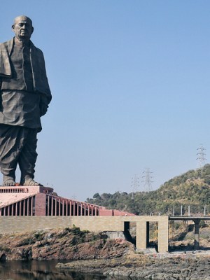 The Statue of Unity portraying Vallabhbhai Patel, unveiled in Gujarat, India, in October 2018.
