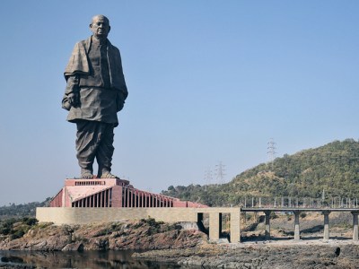 The Statue of Unity portraying Vallabhbhai Patel, unveiled in Gujarat, India, in October 2018.