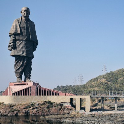 The Statue of Unity portraying Vallabhbhai Patel, unveiled in Gujarat, India, in October 2018.