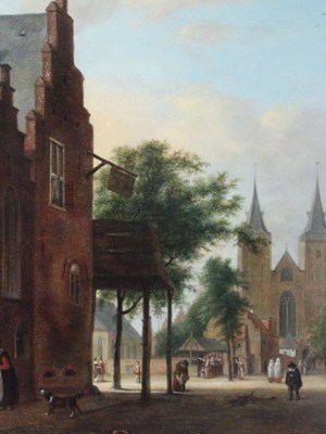View of a Dutch Square (detail; c. 1700), Jan van der Heyden.