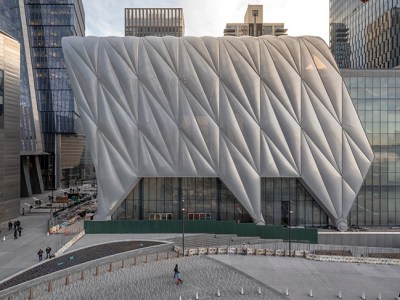 View of The Shed, from Hudson Yards.