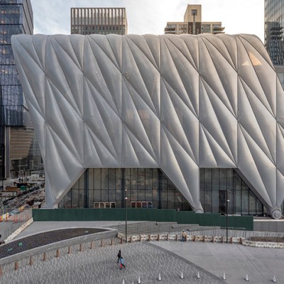 View of The Shed, from Hudson Yards.