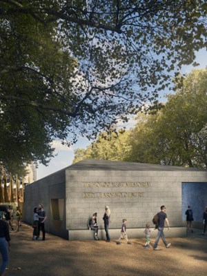 A rendering of the previous design for the Holocaust memorial in Victoria Tower Gardens, by Adjaye Associates, Ron Arad and Gustafson Porter + Bowman.