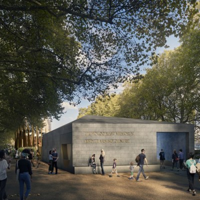 A rendering of the previous design for the Holocaust memorial in Victoria Tower Gardens, by Adjaye Associates, Ron Arad and Gustafson Porter + Bowman.