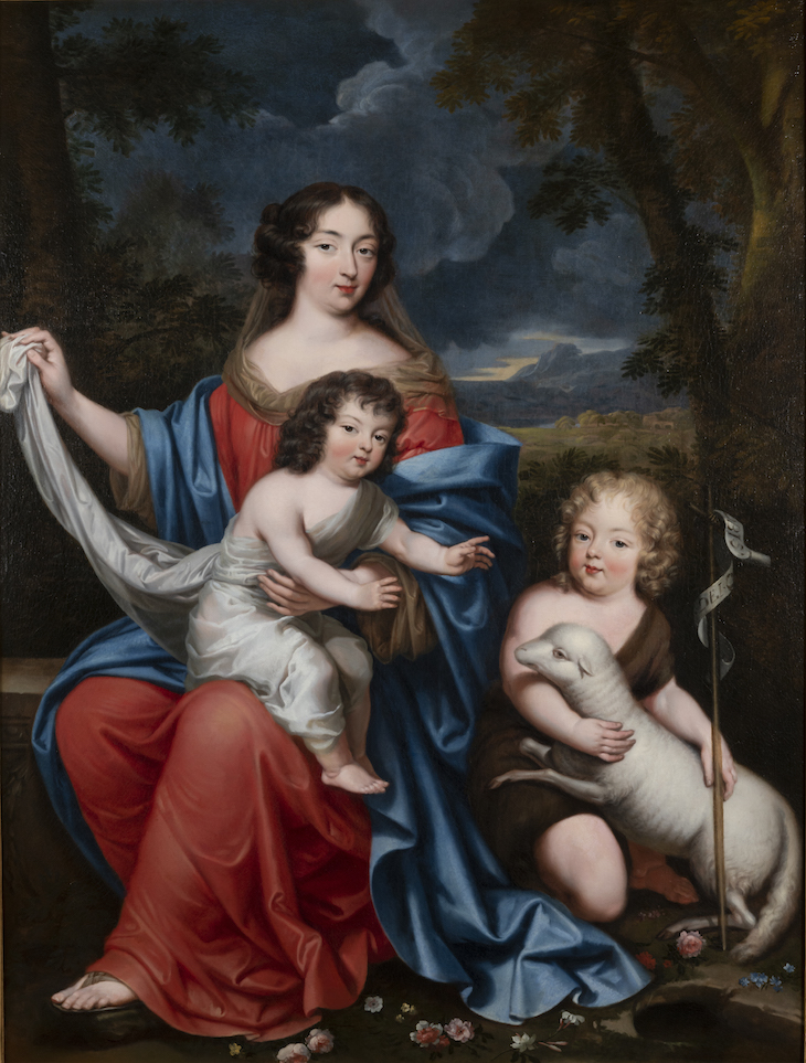 Françoise Scarron and the two first children of the king and Mme de Montespan (1674), attributed to Pierre Mignard.
