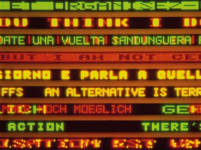 The Venice Installation: The Last Room , showing texts from several series (detail; 1990), Jenny Holzer.