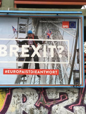 Billboard poster for the Social Democratic Party (SPD) in Berlin, spring 2019.