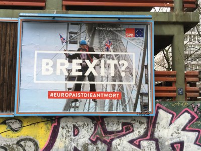 Billboard poster for the Social Democratic Party (SPD) in Berlin, spring 2019.