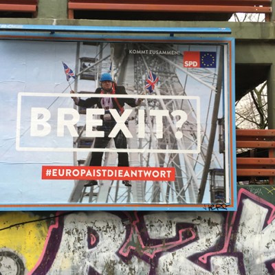 Billboard poster for the Social Democratic Party (SPD) in Berlin, spring 2019.