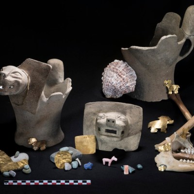 Ritual offerings found at Lake Titicaca. Photo: Teddy Seguin