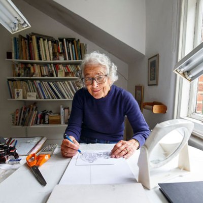 Judith Kerr (1923–2019) at her home in west London in 2018.