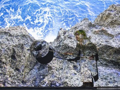 Moving Off the Land (2019), Joan Jonas. Performance with Ikue Mori and Francesco Migliacco, Ocean Space, Chiesa di San Lorenzo, Venice, 2019.