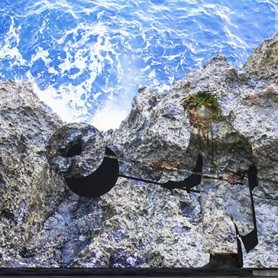 Moving Off the Land (2019), Joan Jonas. Performance with Ikue Mori and Francesco Migliacco, Ocean Space, Chiesa di San Lorenzo, Venice, 2019.