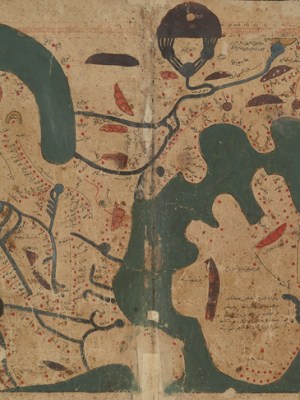 Map of the world from 'The Book of Curiosities' (MS Arab c. 90), copy from c. 1200, Egypt, Bodleian Library, University of Oxford