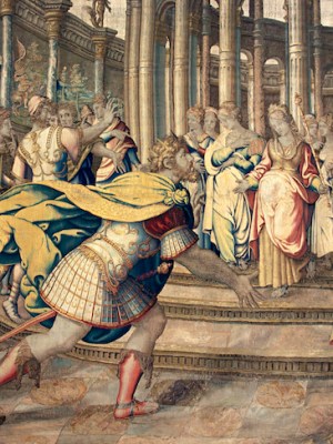 Dido and Aeneas (detail; c. 1640s), Mortlake Tapestry Works.