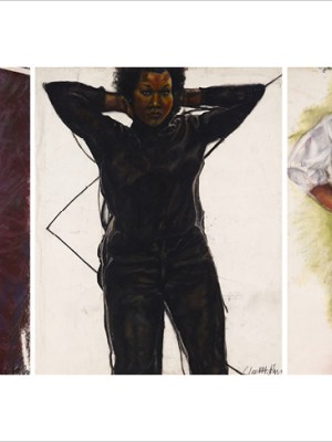Trilogy (Part One), Woman in Blue; Trilogy (Part Two) Woman in Black; Trilogy (Part Three) Woman in Red (1982–86), Claudette Johnson. Arts Council Collection, Southbank Centre, London. © Claudette Johnson