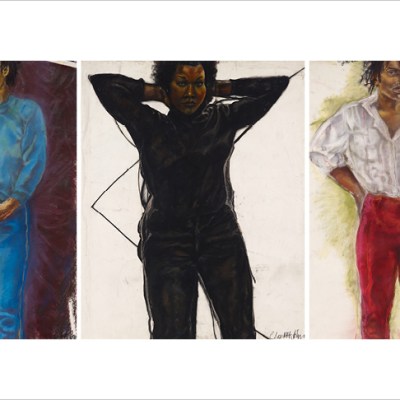 Trilogy (Part One), Woman in Blue; Trilogy (Part Two) Woman in Black; Trilogy (Part Three) Woman in Red (1982–86), Claudette Johnson. Arts Council Collection, Southbank Centre, London. © Claudette Johnson