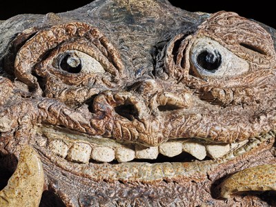 Sculpture of a large anthropomorphic crab by the Martin Brothers, 1880, salt-glazed stoneware.