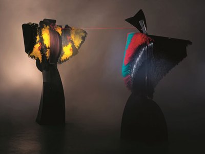 Conjunction of Opposites: Woman of War and Lady of the Wild Things (1983–86), Liliane Lijn. Rodeo (price on application).