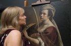 Hannah Rothschild with Artemisia Gentileschi’s ‘Self-portrait as Saint Catherine of Alexandria’ , National Gallery