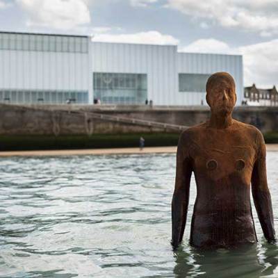 Installation view of ANOTHER TIME by Antony Gormley at Turner Contemporary, Margate, 2017.