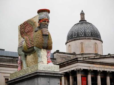 The Invisible Enemy Should Not Exist (2018), Michael Rakowitz’s sculpture for the Fourth Plinth in Trafalgar Square, London.