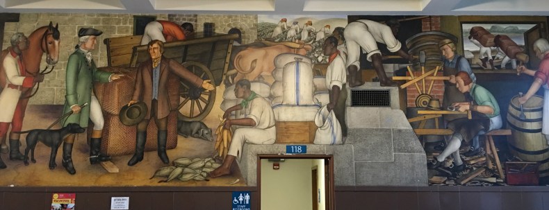 Detail from Victor Arnautoff’s The Life of Washington mural at George Washington High School in San Francisco.