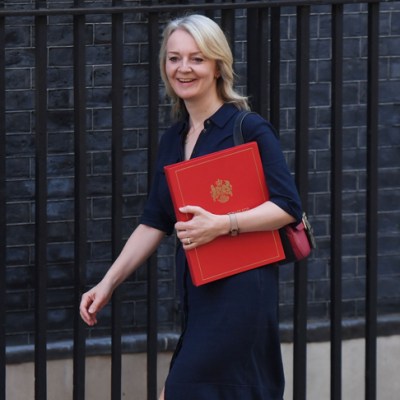 Liz Truss, the UK International Trade Secretary outside 10 Downing Street. Photo: Getty/Chris J Ratcliffe