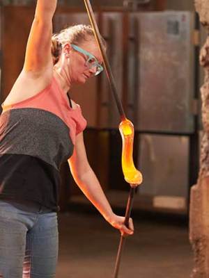 Blown Away contestant Leah Kudel at work.